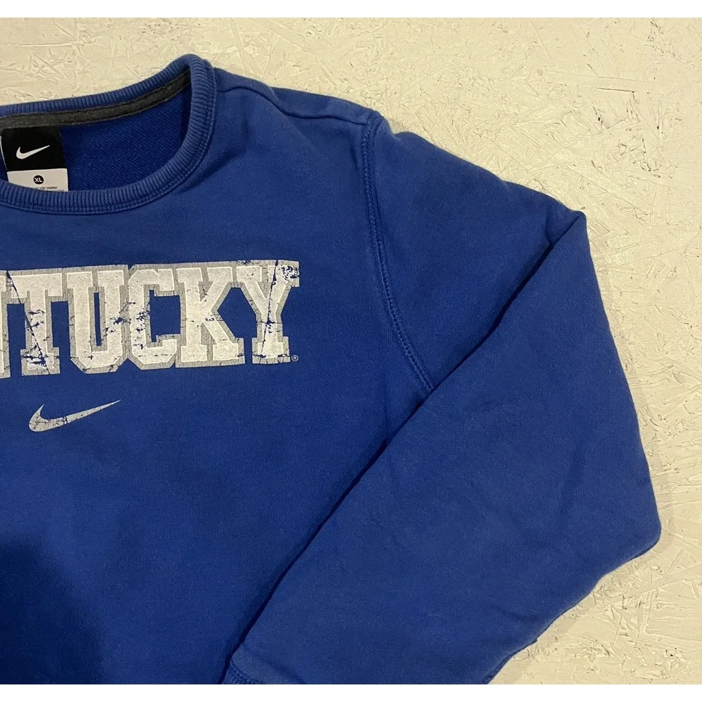 Nike Kentucky Wildcats‎ Crewneck Sweatshirt Pullover Kids Youth XL Blue